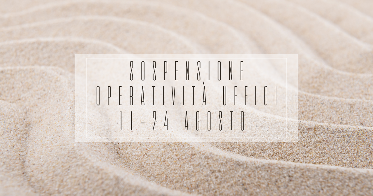 Avviso sospensione operatività uffici